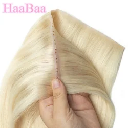 Blonde Invisible Skin Weft Inject Human Hair Extensions Straight Twin Tab Weft Hair Natural Black Brown XO Hole Weft Extensions