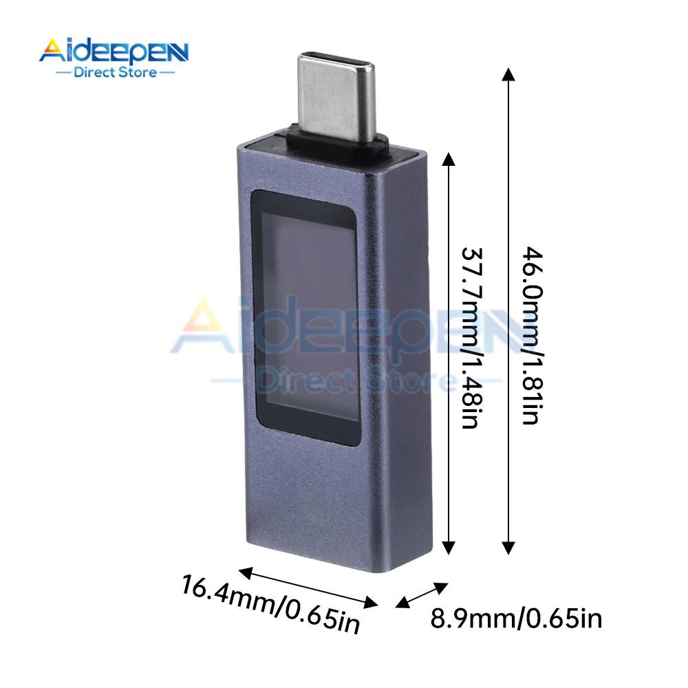 Type-C USB Tester DC Digital Voltmeter Amperimetro Current Voltage Meter Amp Volt Ammeter Detector Power Bank Charger Indicator