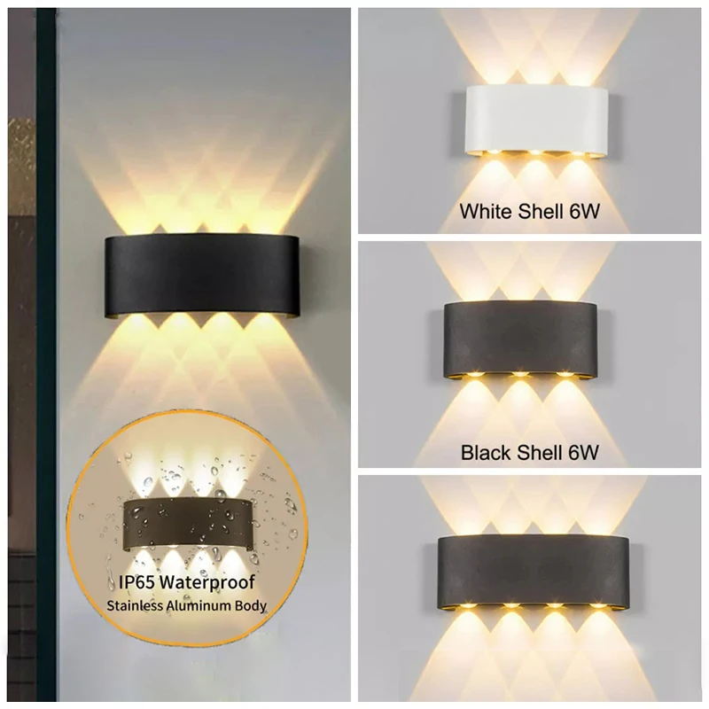 

Современный простой настенный светильник, светодиодный алюминиевый настенный светильник IP65, водонепроницаемый, для использования в помещении и на открытом воздухе