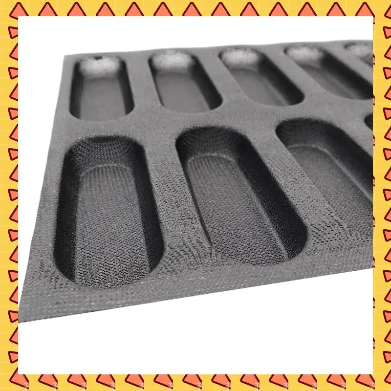 

A008 4X 12 Holes Baguette Pan-Non-Stick Perforated French Bread Pan Forms,Hot Dog Molds, Baking Liners Mat Bread Mould