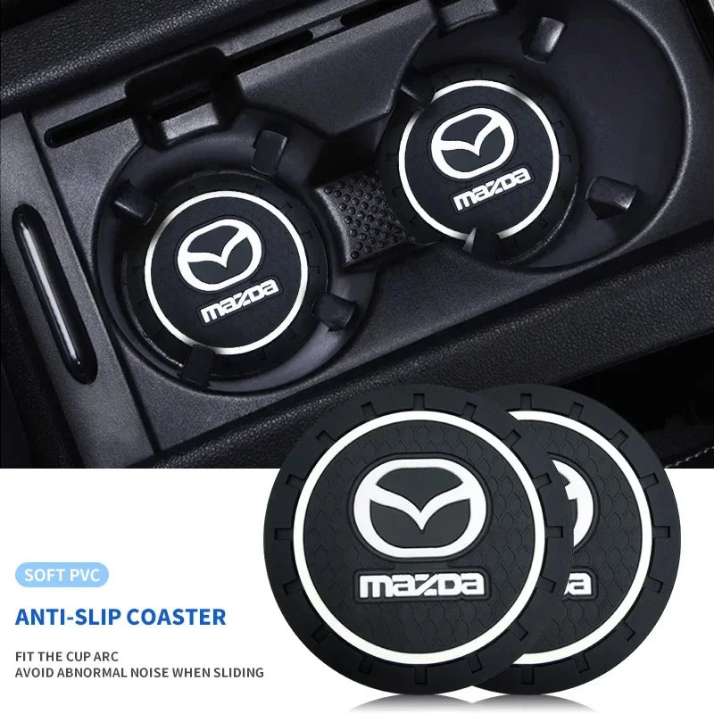 2 stücke Auto Styling Coaster Wasser Tasse Halter Matte Dekoration Für Mazda 2 3 4 5 6 7 8 323 626 CX5 CX7 CX9 RX8 MX3 MX5 Atenza Waren