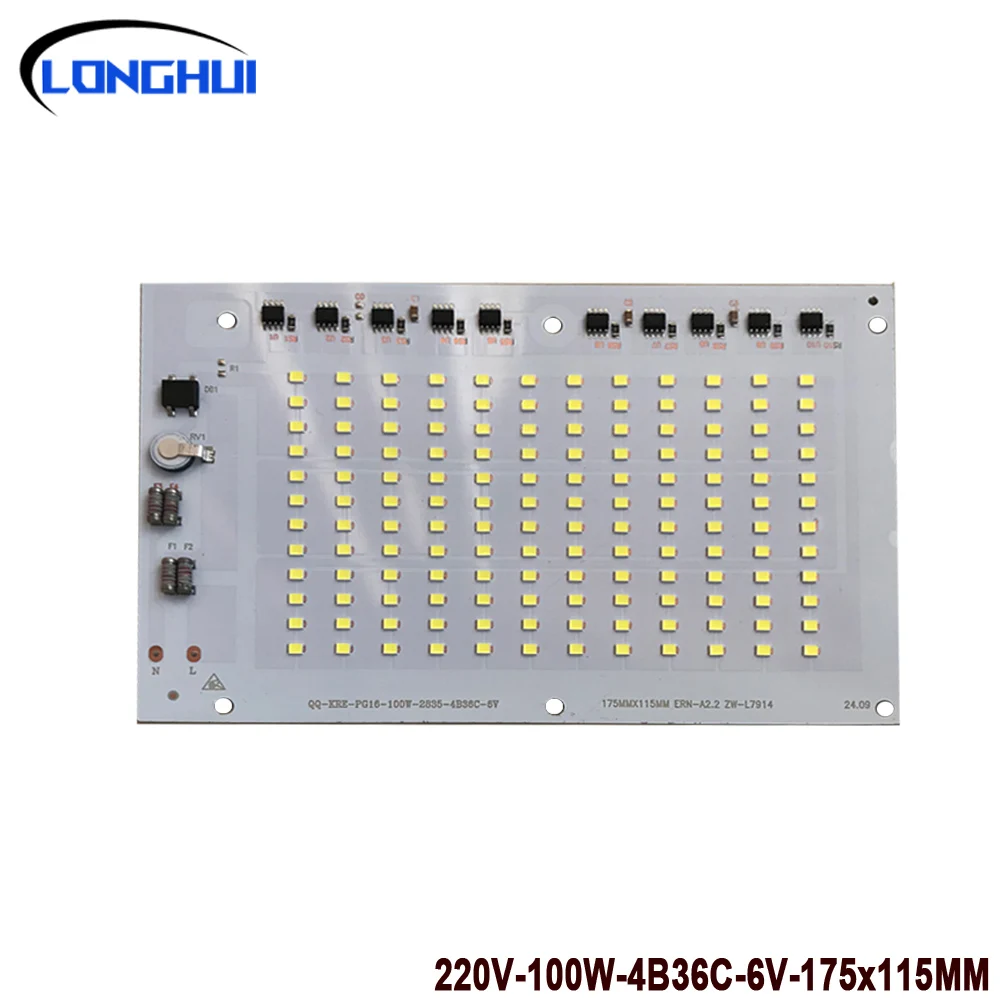 High Power LED Chip Rectangular Light Board 10-200W for Workshop Supermarket Park Square Construction Site Illumination Accessor