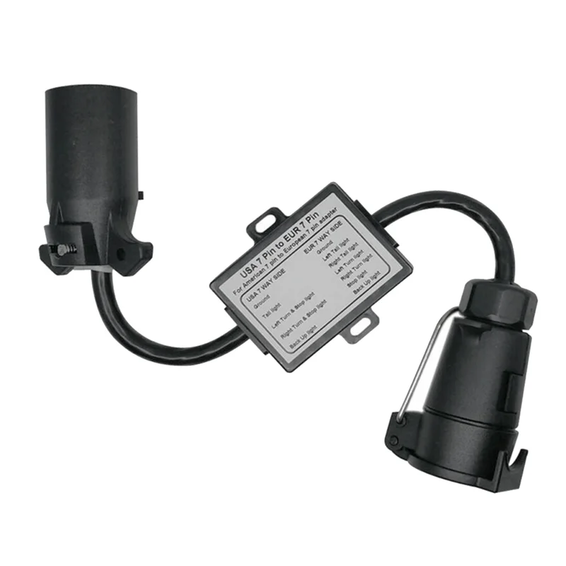Eua para a ue Trailer Light Connector 7-way Soquete Plug Adapter Veículo Linker Towbar Towbar Towing