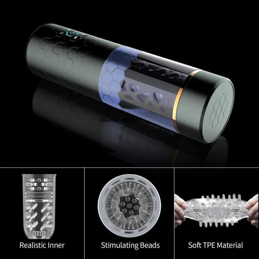 Masturbators For Men Silicone Pussy Vaginas For Men Sex Toys For Men 6 Thrusting 3 Spinning Suction Modes with bluetooth image 5
