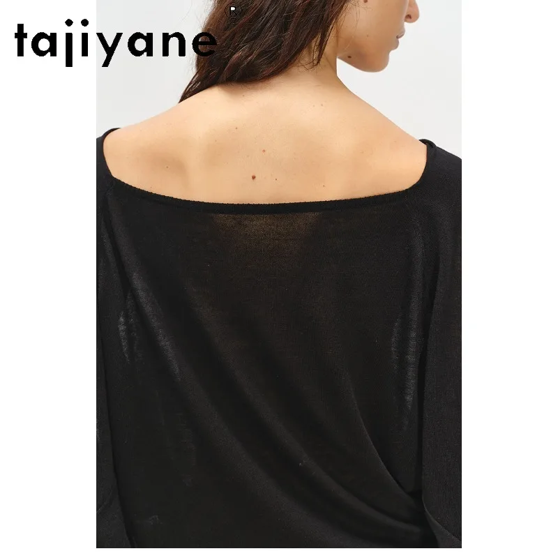 TAJIYANE Spring Summer Long Sleeve Tops Slanted Shoulder Tops for Woman T Shirt Sense of Laziness Women Clothing Ropa Para Mujer