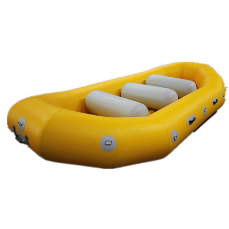 

Whitewater raft self bailing with bottom strengthened with rubbing plates rafting boats