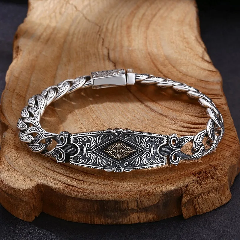 

Retro Fashion Eternal Vine Grass Pattern All Seeing Eye Bracelet Bolt Dragon Bone Bracelet Men's Punk Charm Jewelry