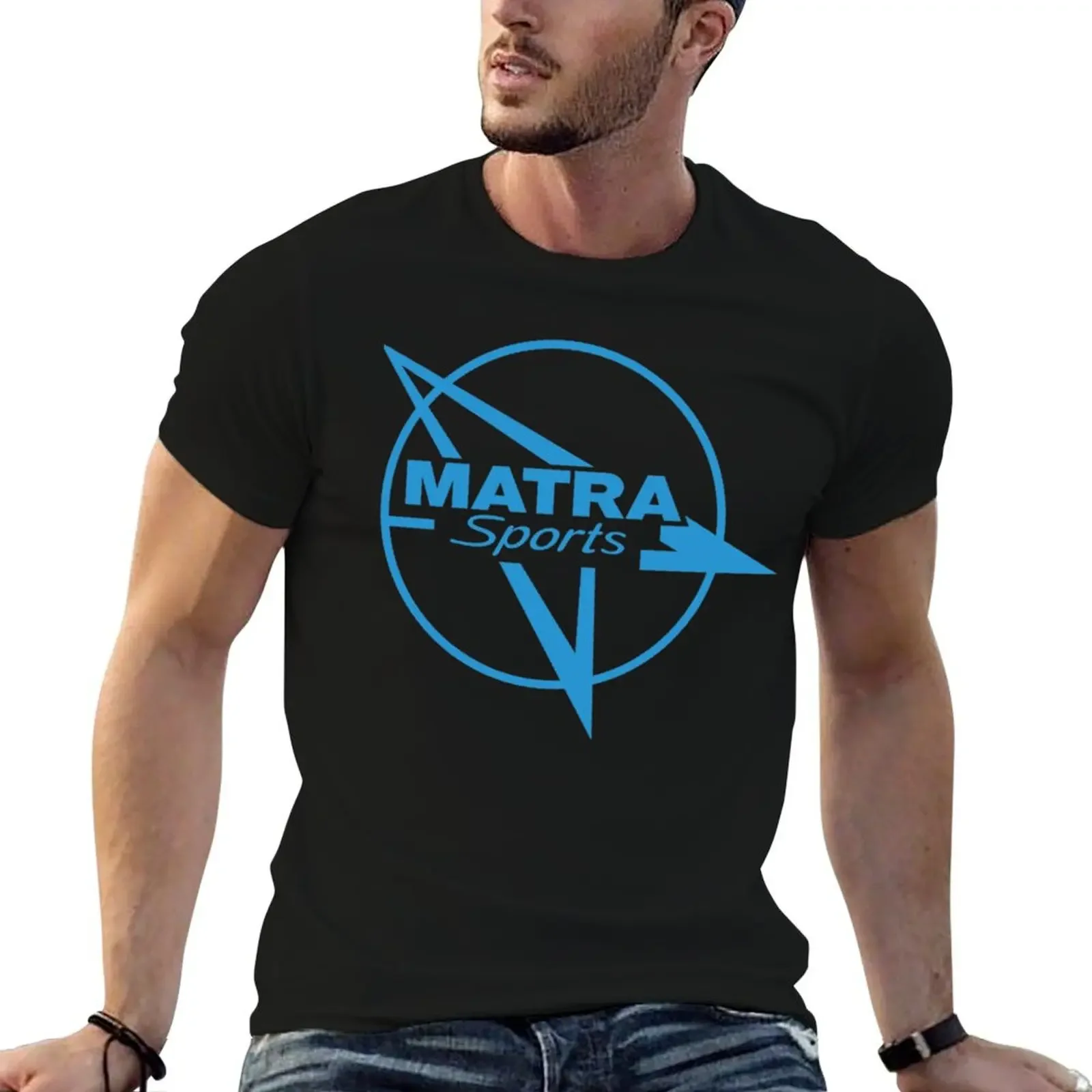 Vintage Matra Sports emblem Matra blue T-Shirt cotton graphic tees man clothes sports fans compression shirt men