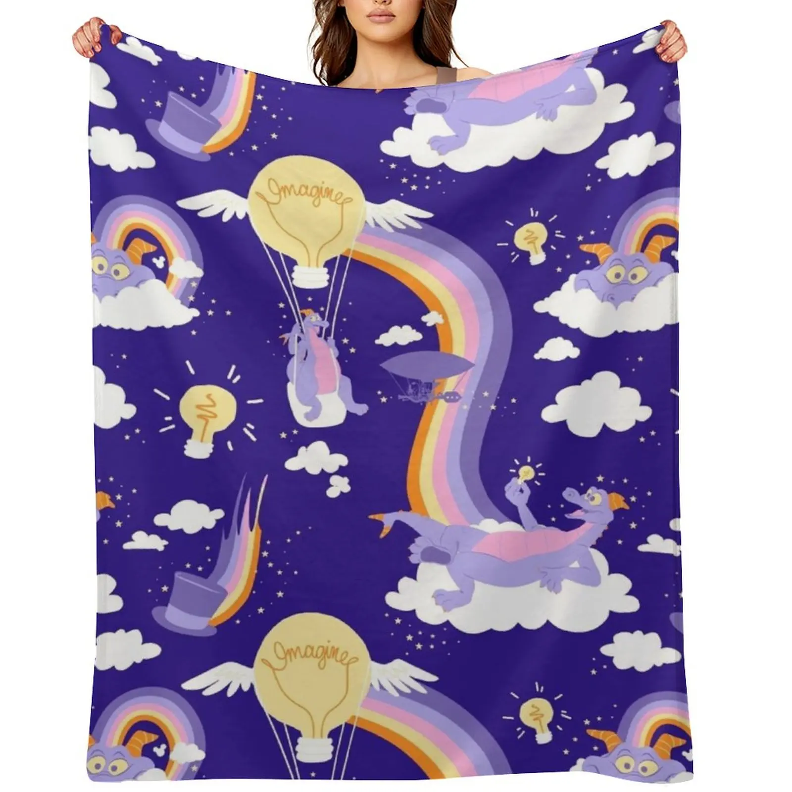 

Figment pattern Throw Blanket decorative Decorative Beds halloween Hairys Blankets