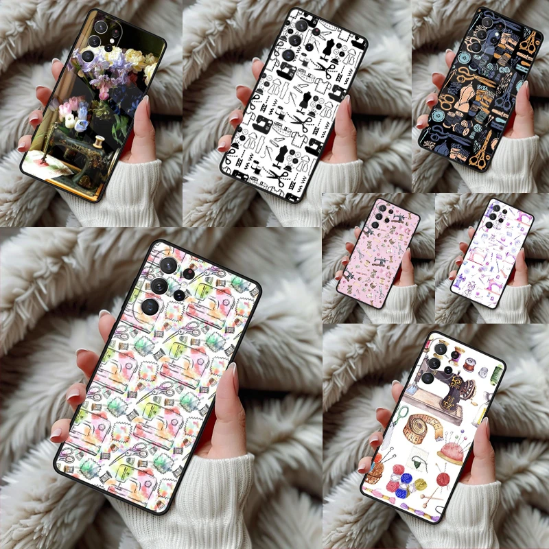 Sewing Machine Phone Case For Samsung Galaxy S24 S25 S26 Ultra S22 S23 Plus S21 S20 FE Note10 TPU Cover