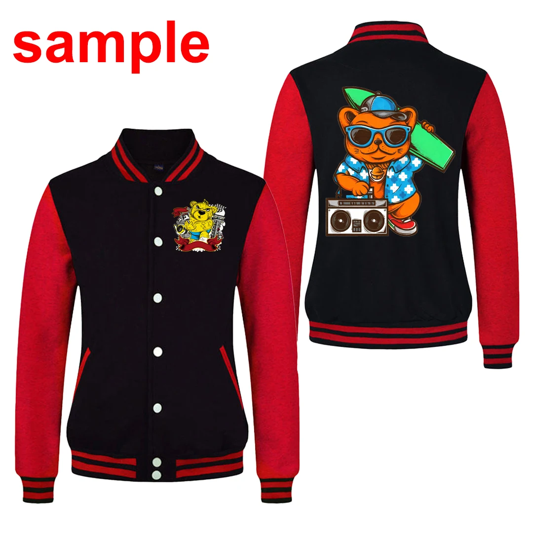 600gsm Cotton Personalized Custom Men's Slim Fit Baseball Jackets Print Design Graphics Logo College Women's Streetwear Coats