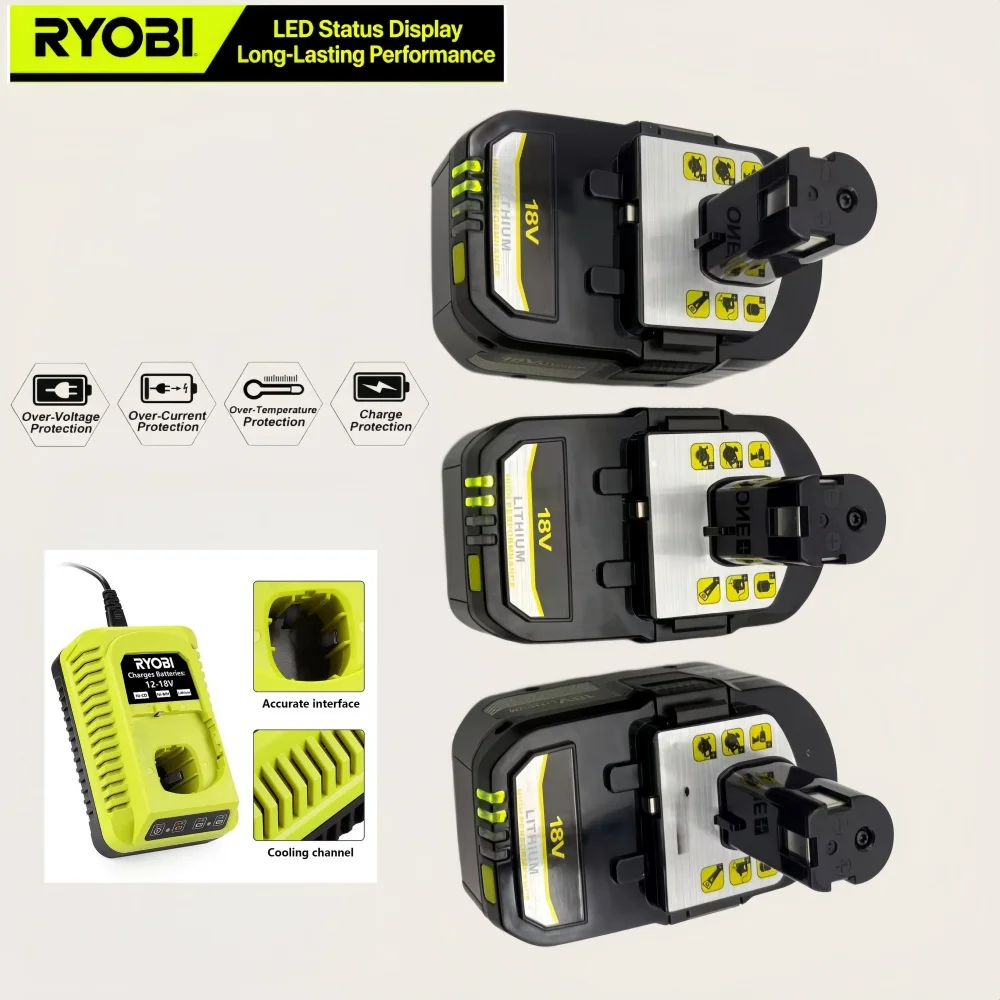Новая аккумуляторная батарея RYOBI P108 18 В Li-ion для электроинструментов (совместима с P104, P107, RB18L50, RB18L20) с высокой емкостью