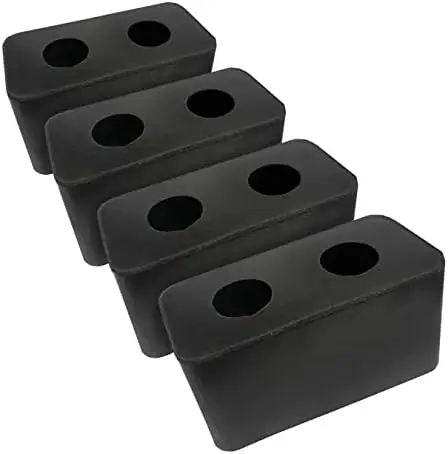 

4 Pack 6” Rubber Dock Bumper for Truck, Trailer, Flatbed - Durable Rectangle Buffer