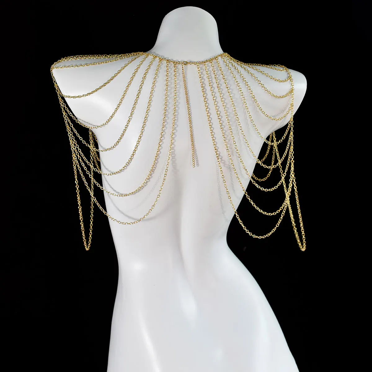 الشارع المفاجئة المعادن مثير سلسلة شرابة الكتف سلسلة بسيطة متعددة الطبقات شخصية السيدات ملابس الحفلات مجوهرات الجسم