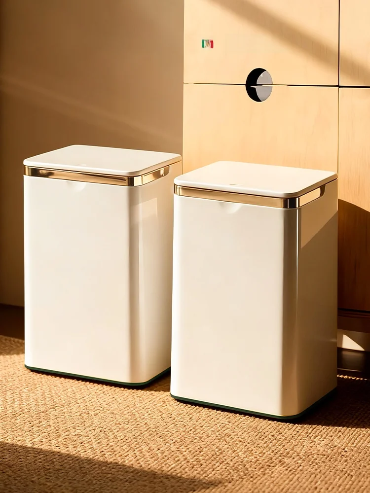 

Euniou Kitchen Trash Can Double Layer Large Capacity Press Lid No Bent over High Aesthetic Value Home Use Waste Bin