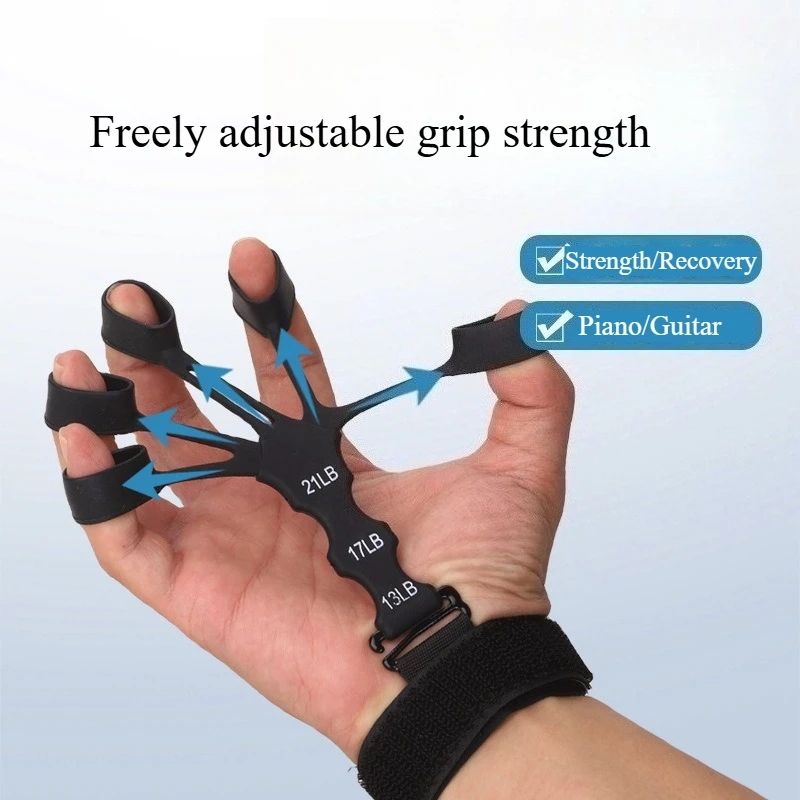 

New Silicone 5-finger Finger Trainer Wrist Puller, Shooting Orthotics Training Assist Grip Strength