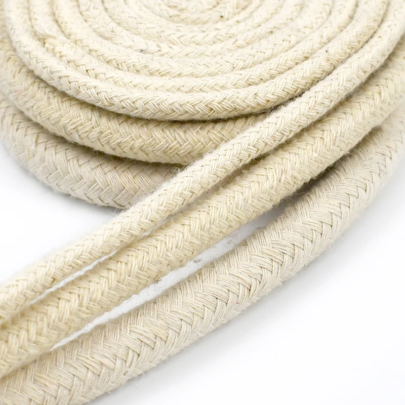 

10/20Meters 4/6/8/10mm Cotton Cord for Sewing Bag Clothes Straps 16 Shares Twisted String Rope Home Textile Cords DIY Accessory