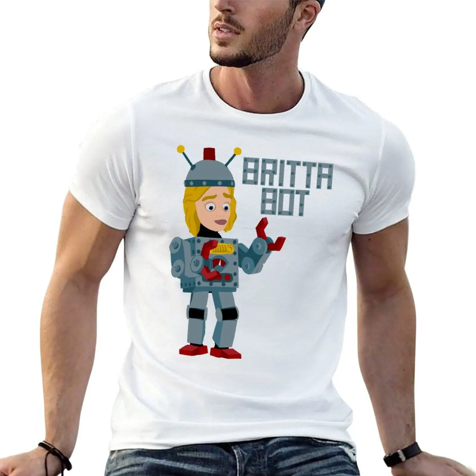 Britta Bot (Community TV Show) T-Shirt T-shirt basique à manches courtes de couleur unie