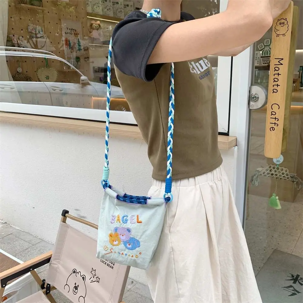 Cute Mini Tote Bag Embroidered Shopping Bag Oxford Cloth Shoulder Bag Messenger Bag Women Eco Friendly Bag Casual Handbags Girls