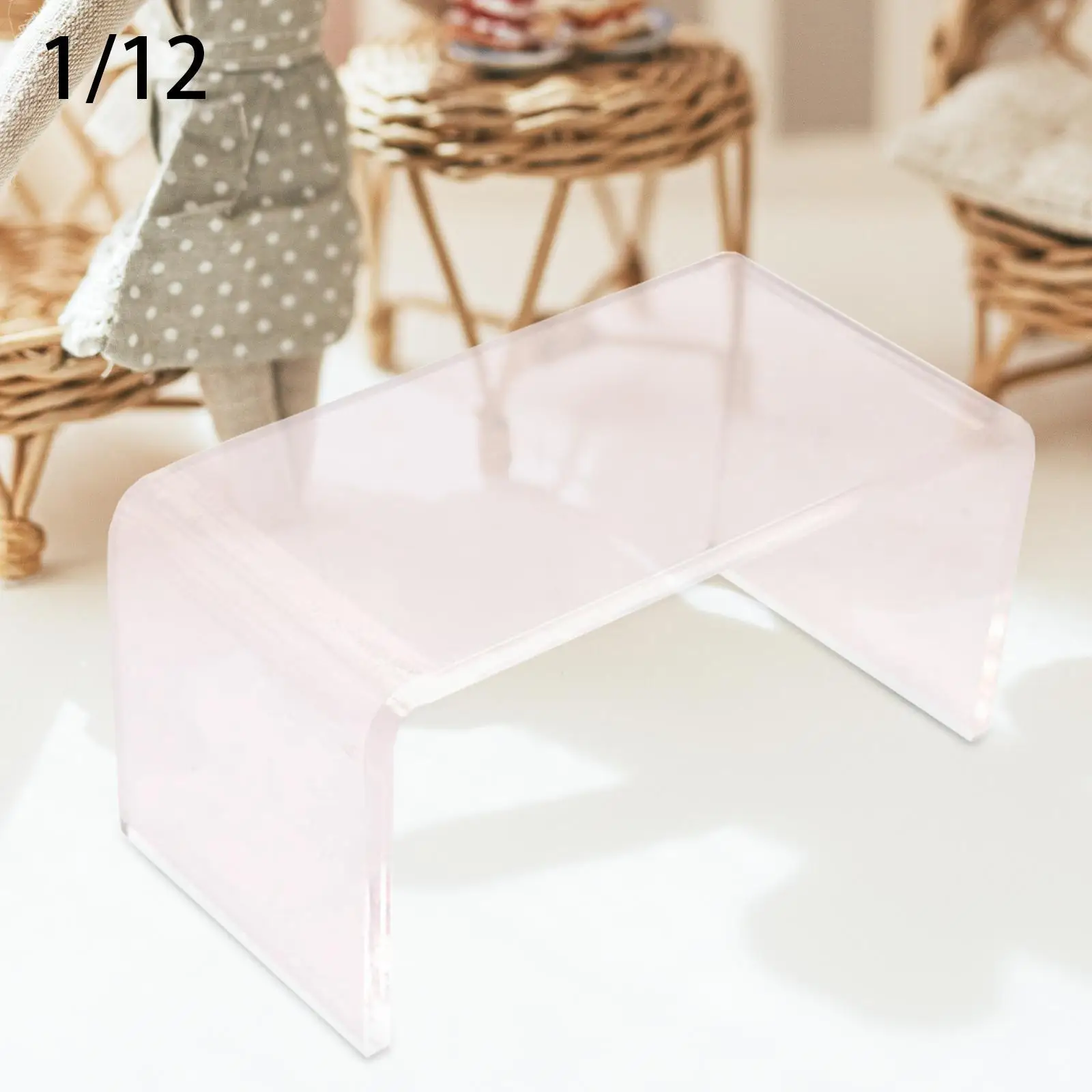 

Dollshouse End Table Model Transparent Floor Desk Miniature Dollhouse Livingroom