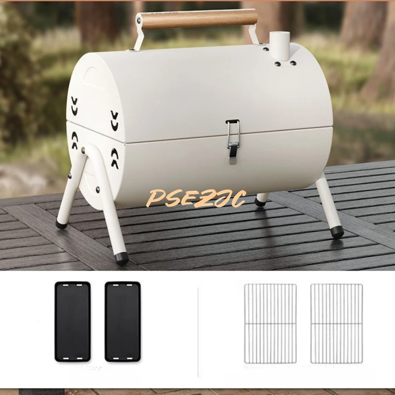 Home Portable Double-sided Dual Purpose Charcoal Barbecue Rack Outdoor Camping Chimney Barbecue Stove