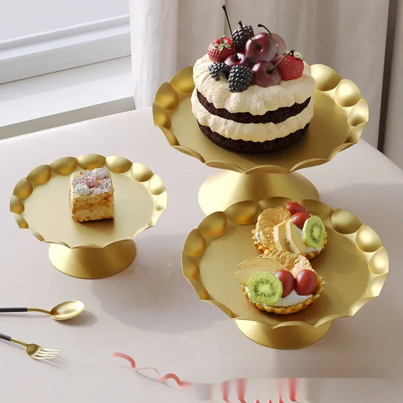 3 Piece Metal Cake Rack Set with Dessert Tray Display Wedding Birthday Party Decoration Layered Paper Cake Rack