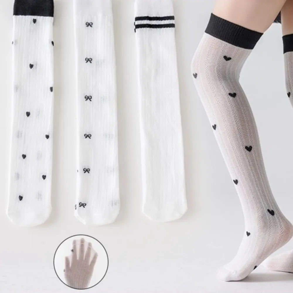 Summer girls' thin breathable high stockings mosquito-proof mesh sweet long leg socks children's knee-high stocking