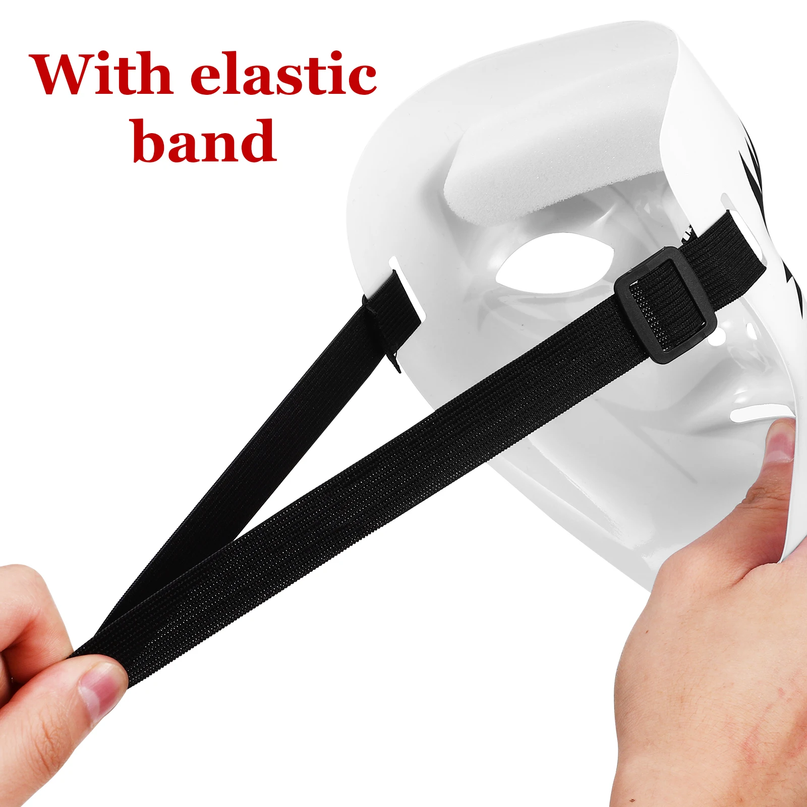 

3pcs Street Masks PVC Halloween Comfortable Elastic Scary Design Halloween Party Cosplay Festive Adult Horror