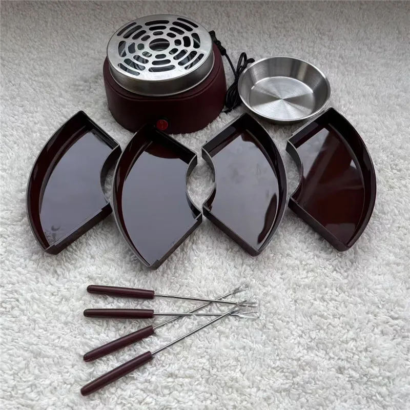 Cotton Candy Machine Snack Food Processing Equipment New 2-in-1 Chocolate Melting Pot Cotton Candy Maker Fruit Plate Home Party