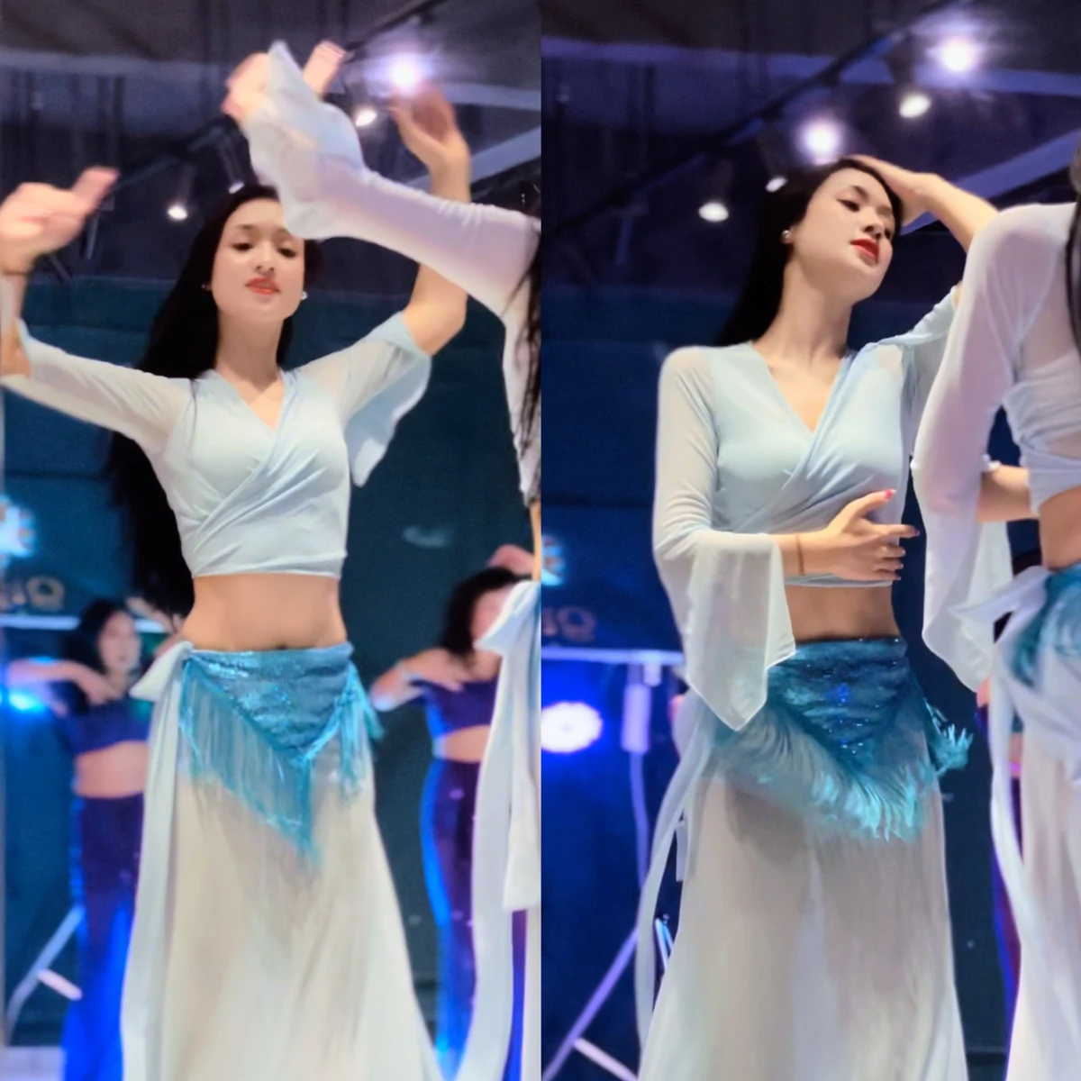 

New Belly Dance Performance Clothes for Women's High end Sexy Mesh Set Adult Oriental Dance Professional Practice Clothing
