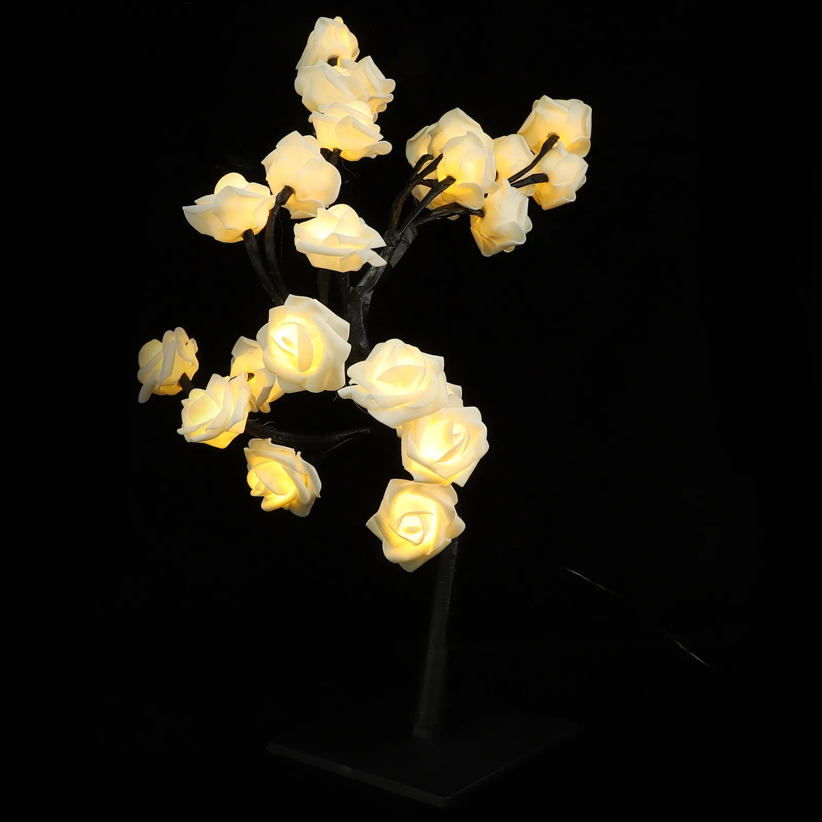 

33Cm LED Flower Lamp Rose Tree Design Soft Light USB Desk Lamp for Bedroom Home Office Decor Item Lighted Rose Tree