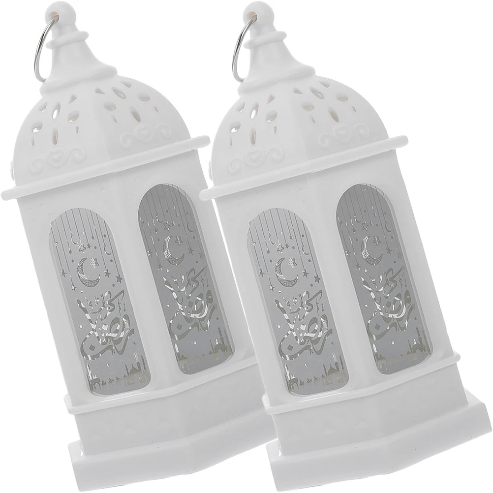 

2pcs Retro Lanterns White Metal Home Decor Bedroom Living Room Eid Mubarak Lantern Party Ramadan