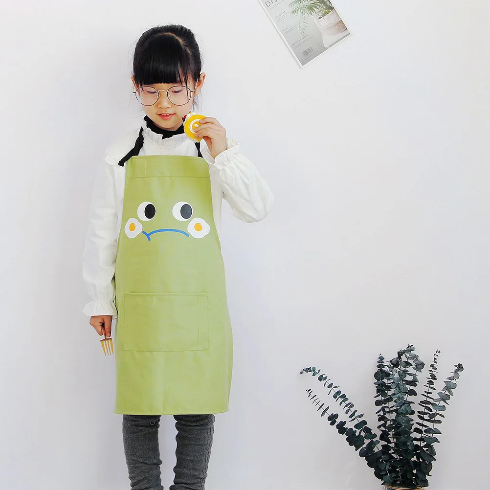 

Cotton Parent-child Apron Adjustable Bib with Pocket Kitchen Japanese and Korean