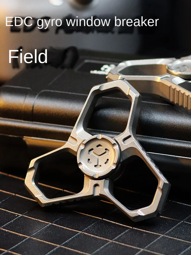 

Matrix EDC Field Fingertip Gyro Brass Knuckle Decompression Toy Titanium Alloy Window Breaking Machine Metal Defense