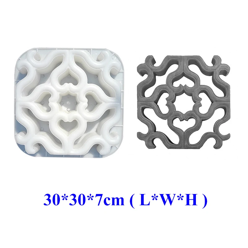 Window Pattern Mould Garden Path Wall Brick Mould 3D Carving Non-Slip Concrete Plastic Paving Mould