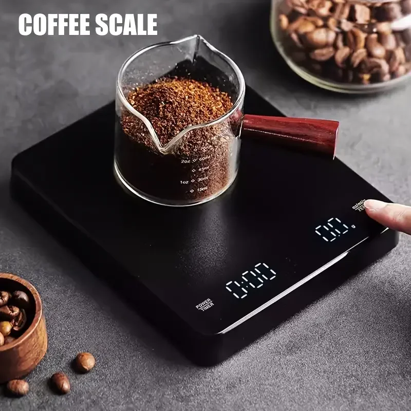 Intelligent Mini Brewed Coffee Electronic Scale 3kg Precise Quantity Kitchen Roasted Tea Coffee Scale Automatic Timing Scale