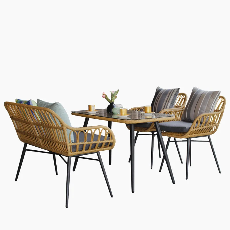 

✗x Modern Simple Outdoor Terrace Rattan Table and Chair Set#