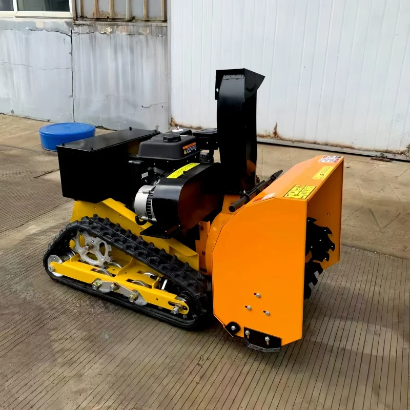 Construction Remote-Controlled Tracked Snow Sweeper  Robotcordless Snow Blower