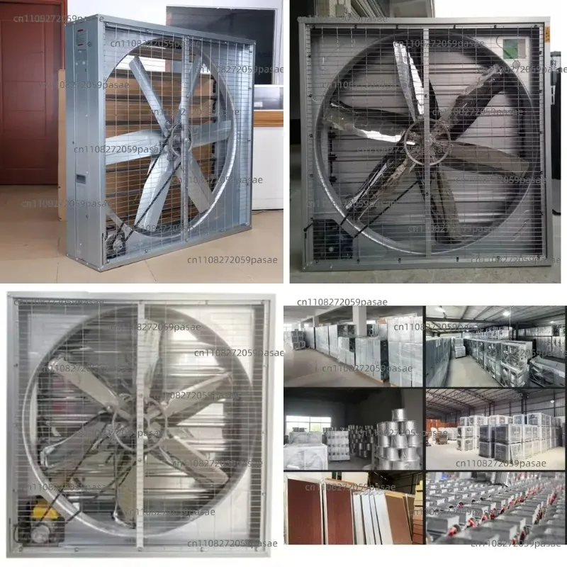36 42 48 54 Large Industrial Ventilation Extractor Fan with Blinds Poultry Greenhouse Exhaust Fan