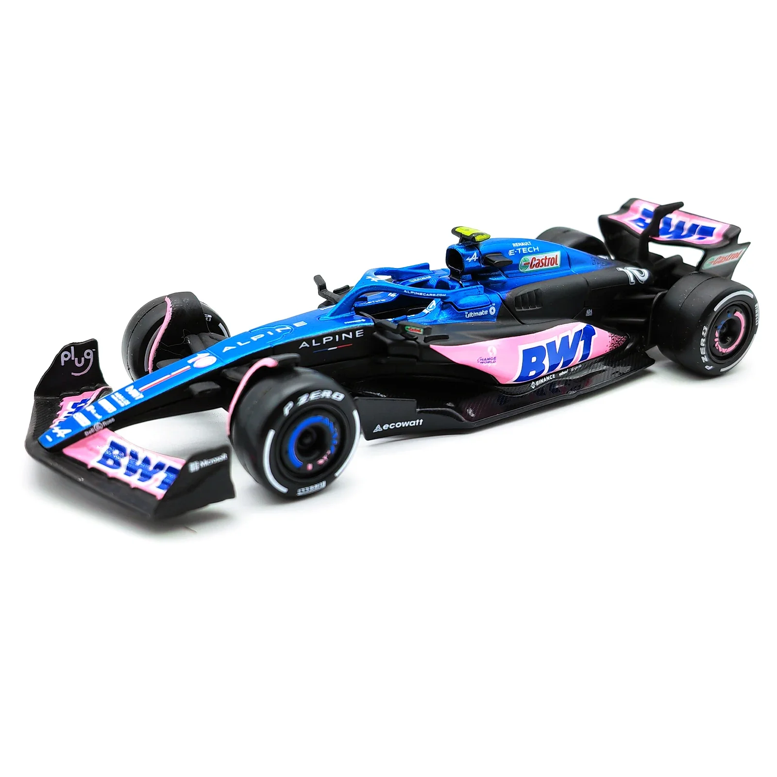 Bburago 1:43 BWT Alpine F1 Team 2023 A523 Bahrain #10 #31 Pink/Flat Racing Formula Car Static Simulation Diecast Alloy Model Car