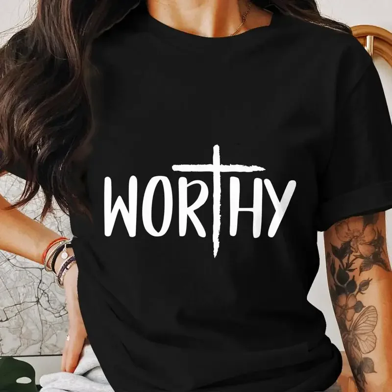 Inspiring Worthy Christian T Shirt Faith Based Motivational Religious Apparel Positive Message