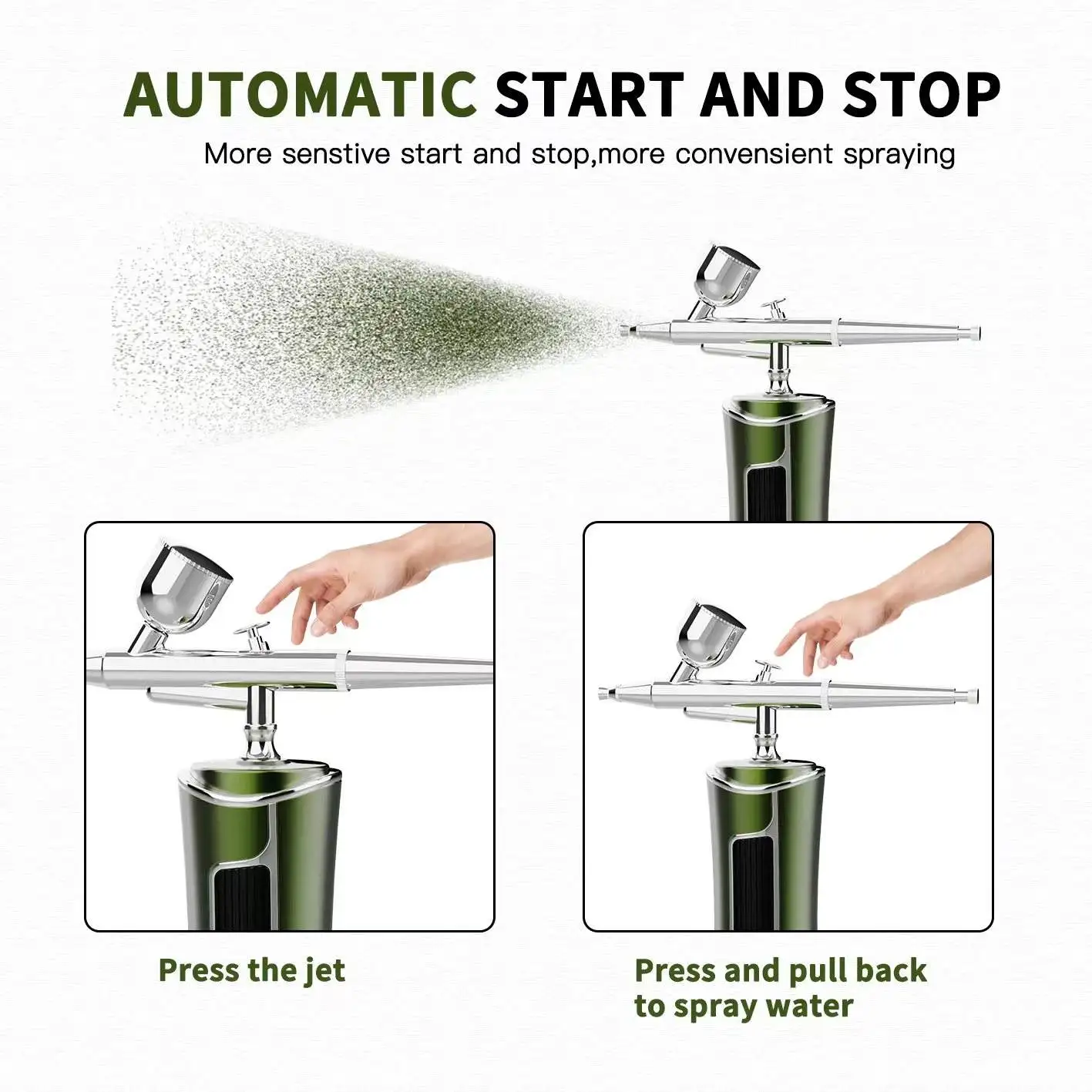 2023 Draagbare airbrushcompressor Professionele draadloze airbrushkit met compressor voor nagels