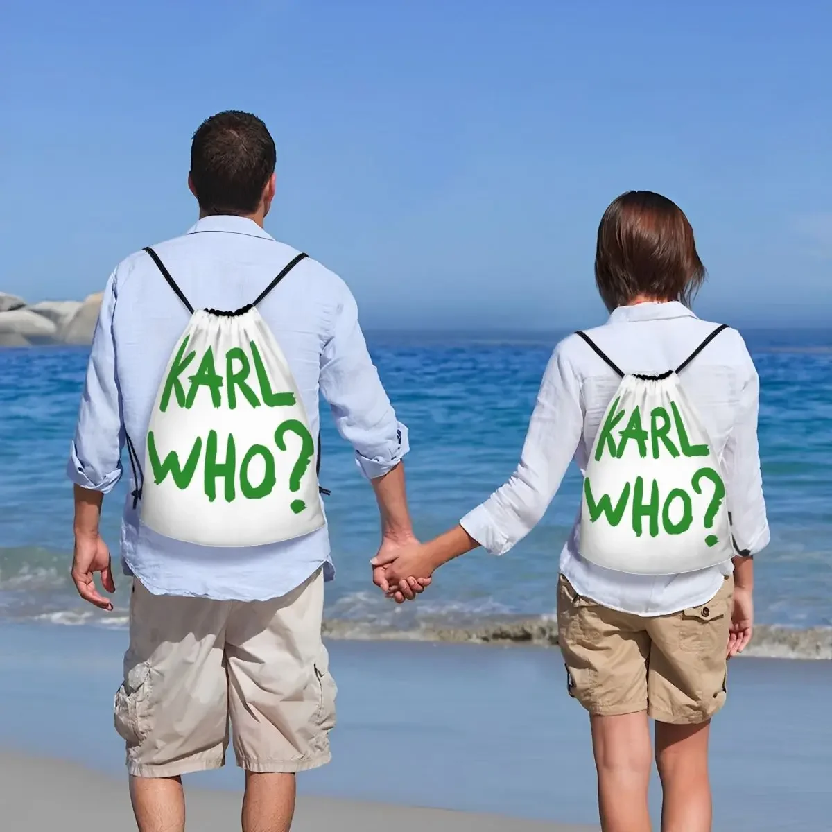 Karl Who Slogan-Sac à Dos de dehors Pliable pour Homme et Femme, Sacoche de Proximité, Sac à Dos d'Entraînement