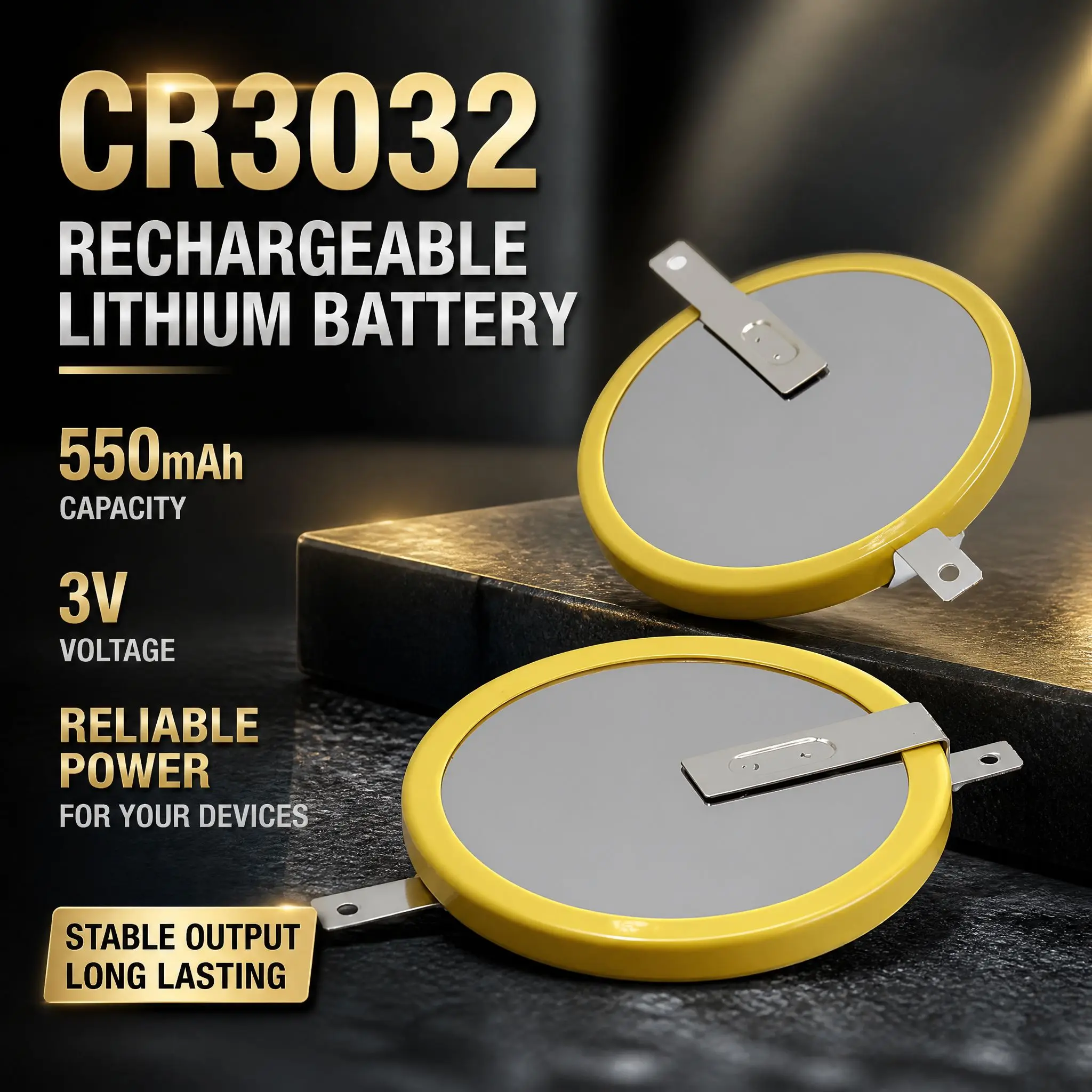 CR3032 3V 550mAh Lithium Coin Battery With Solder Tabs Pins For POS Machine Mainboard CMOS Backup LED Lamp Access Control Card