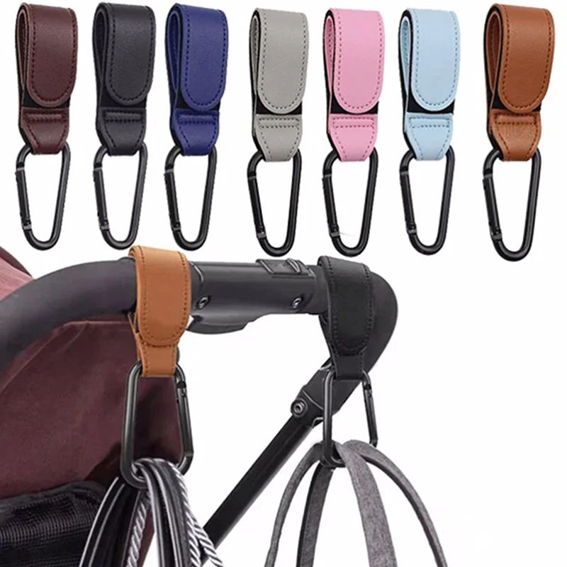 

PU Leather Baby Bag Stroller Hook Pram Rotate 360 Degree Rotatable Cart Organizer Pram Hook Stroller Accessories