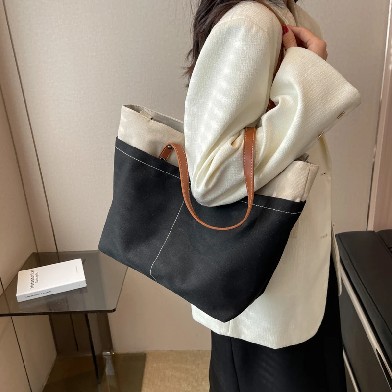 Japanese and Korean style Casual Women's Shoulder Bag Good Quality Canvas Totes Handbags Large Big Crossbody Bags For Womne Sac