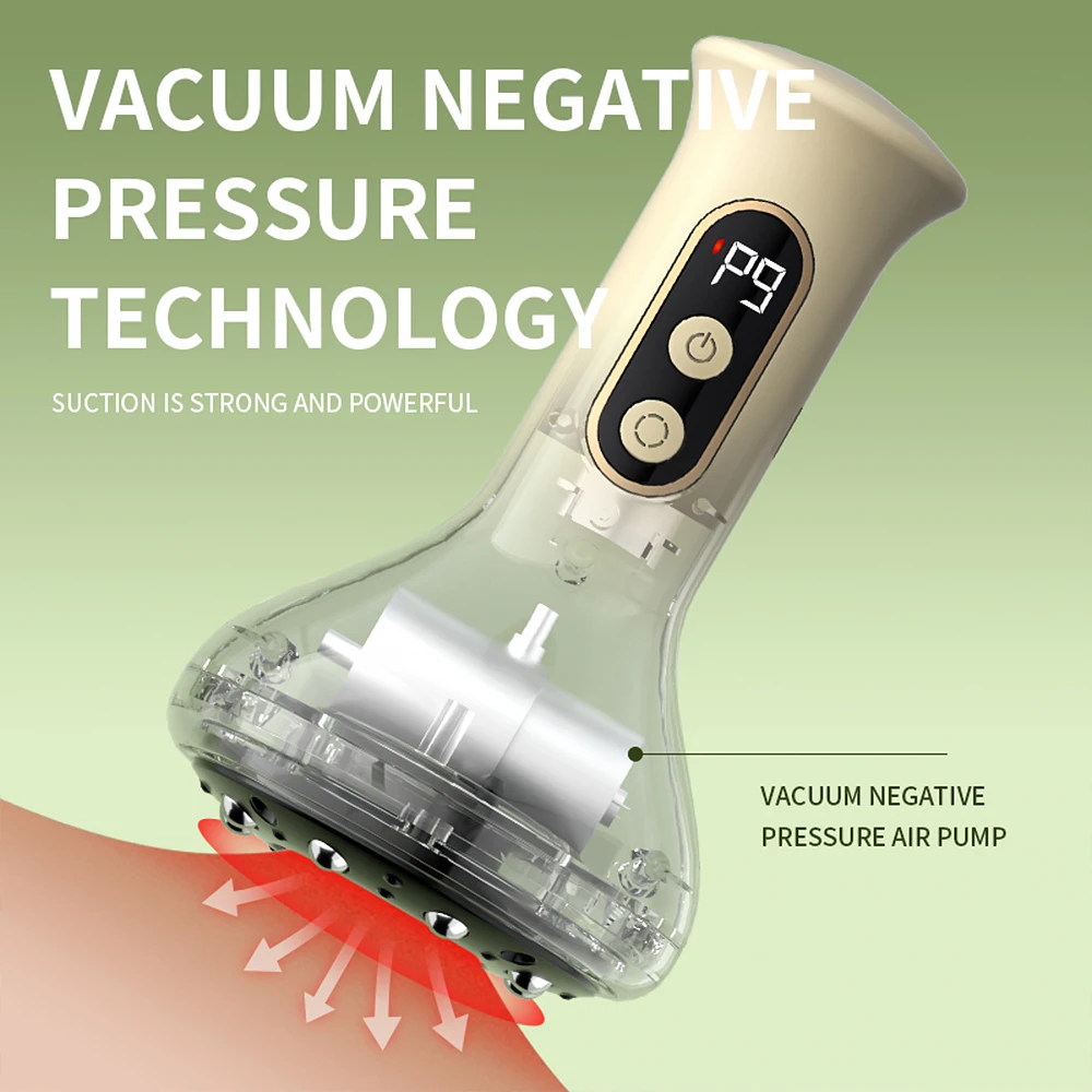 

Home Electric Guasha Scraping Massage Cupping Body Massager Vacuum Cans Suction Cup Heating Fat Burner Anti-cellulite Massager