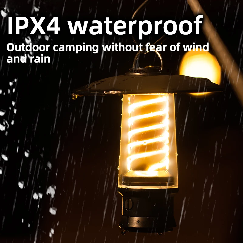 NEW Portable Camping Light USB Rechargeable Powerful LED Flashlight Warm Lighting Waterproof Tent Camping Lantern