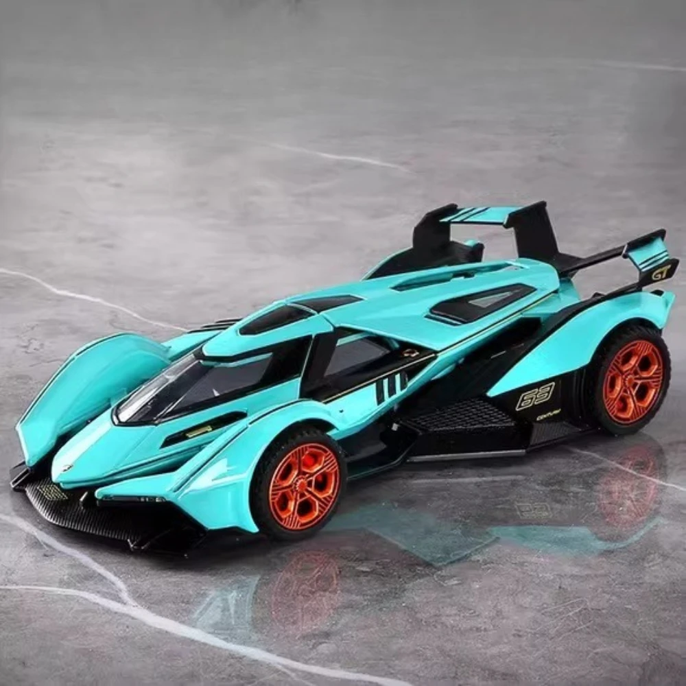 1:32 Lambor V12 modèle SCV12 alliage moulé sous pression voiture de sport jouet son lumière tirer vers les portes ouvertes voitures miniatures cadeau de mode des amis