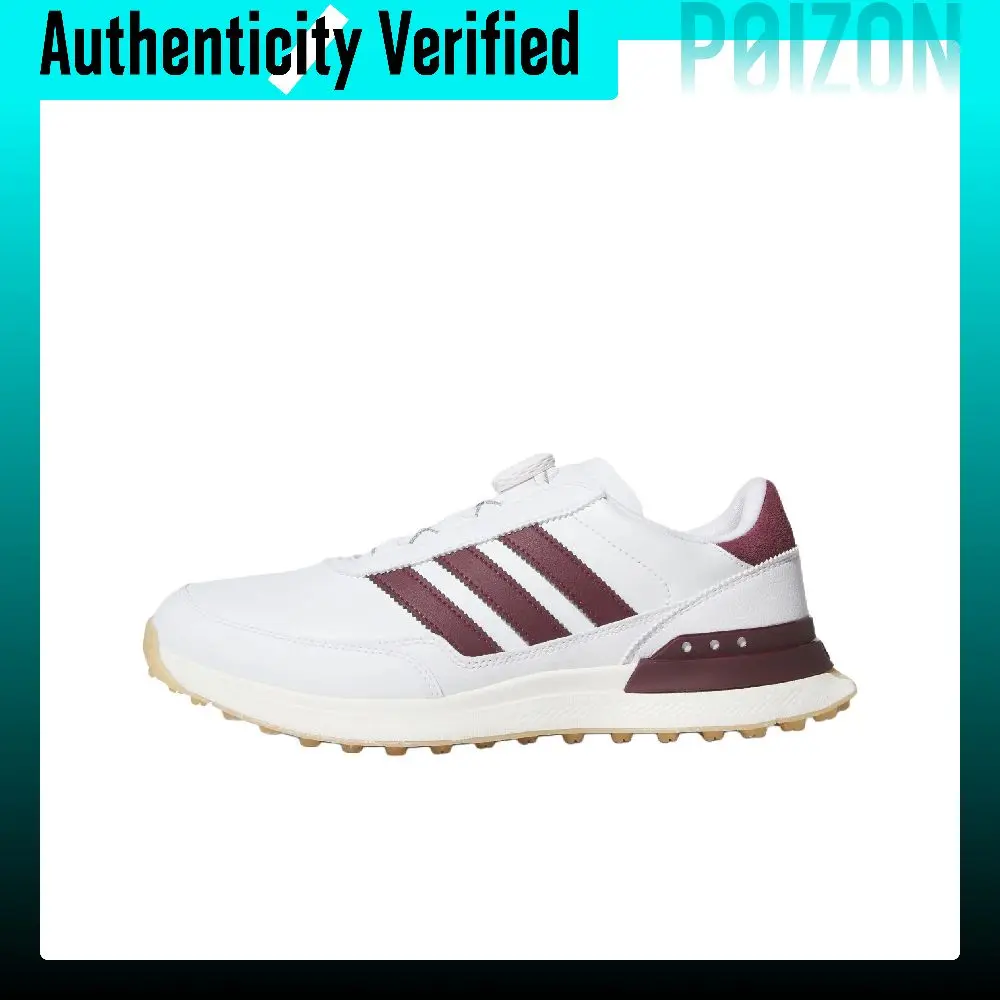 Adidas S2G 26 Golf Shoes Men's Low-top White/Dark Reddish Purple/Resin Yellow KK2868
